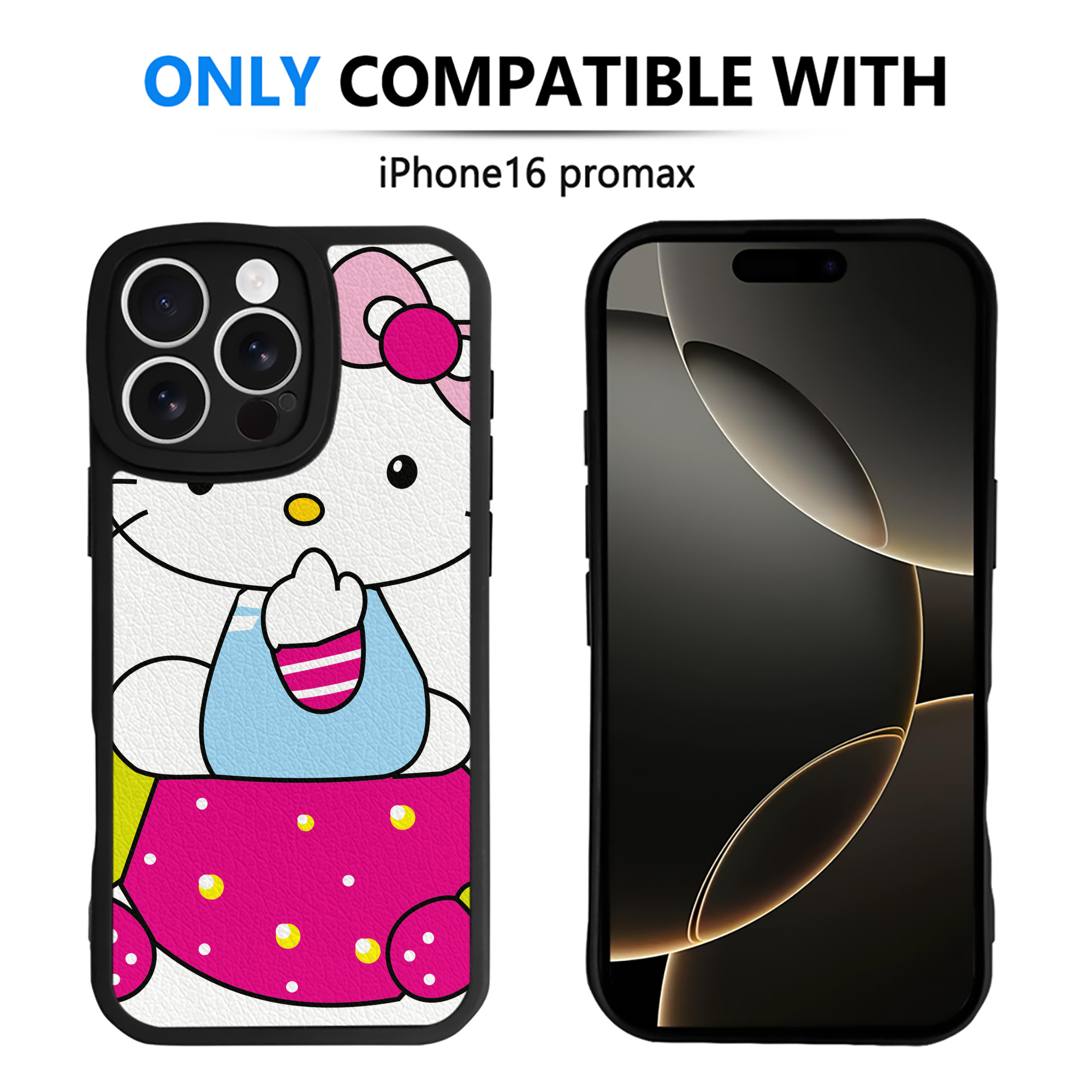 （画像用） Hello Kitty ハローキティ 【iPhone 16シリーズ対応】シリコンスマホケース（レザー調） 材質：シリコン